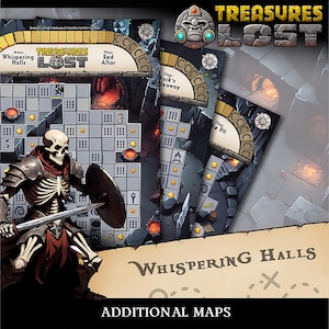 Board Game: Treasures Lost - Fantasy Print-and-Play adventure. Whispering Halls maps [add-on]