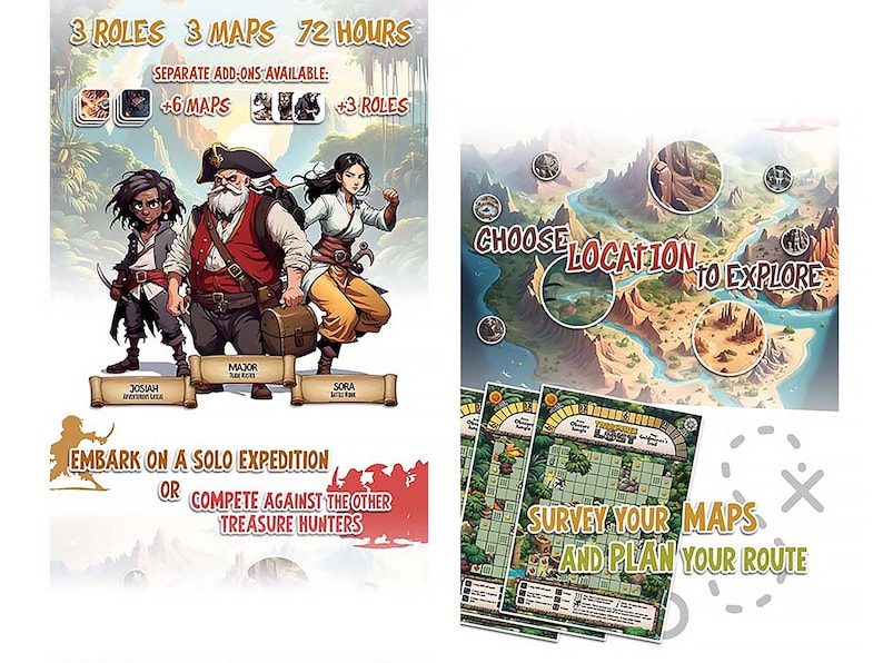 Board Game: Treasures Lost - Fantasy Print-and-Play adventure. image 4