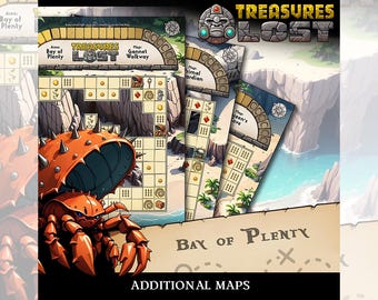 Board Game: Treasures Lost - Fantasy Print-and-Play adventure. Bay of Plenty maps [add-on]