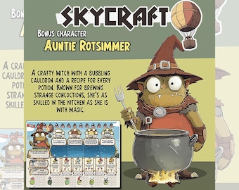 Board Game: SkyCraft. Auntie Rotsimmer [add-on] - Print and Play/PnP fantasy adventure