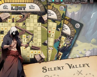 Treasures Lost - Fantasy Adventure Printable Roll and Write Boardgame ...