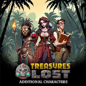 Board Game: Treasures Lost - Fantasy Print-and-Play adventure. Extra characters [add-on]