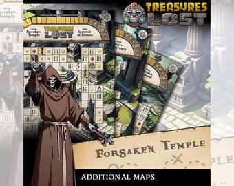 Board Game: Treasures Lost - Fantasy Print-and-Play adventure. Forsaken Temple maps [add-on]