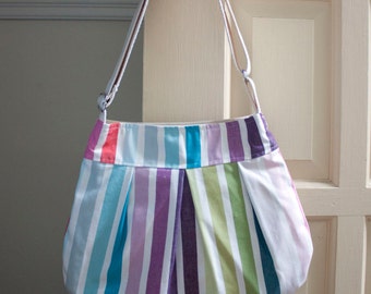 striped cross body bag // pleated rainbow purse // ipad bag // mod stripe // the charlie bag // READY TO SHIP