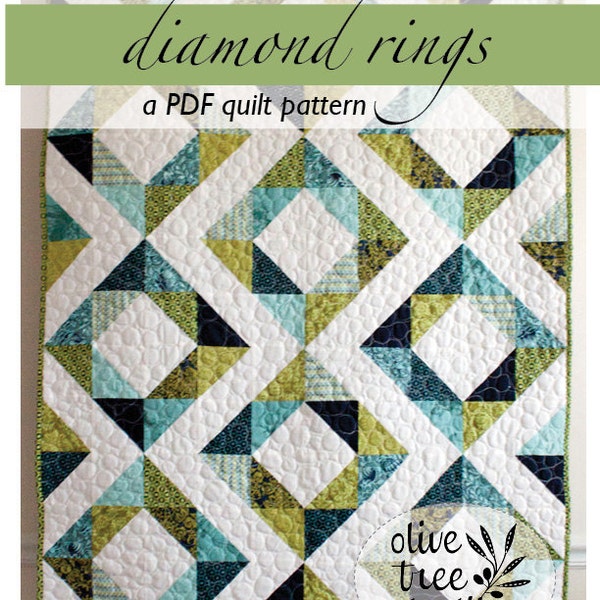 PDF quilt pattern // diamond rings