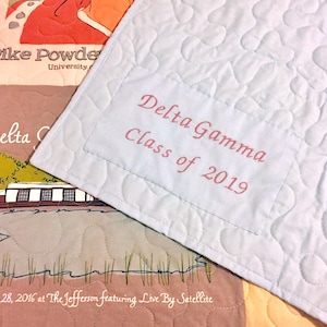 add personalized embroidery to your t-shirt quilt // add-on listing only