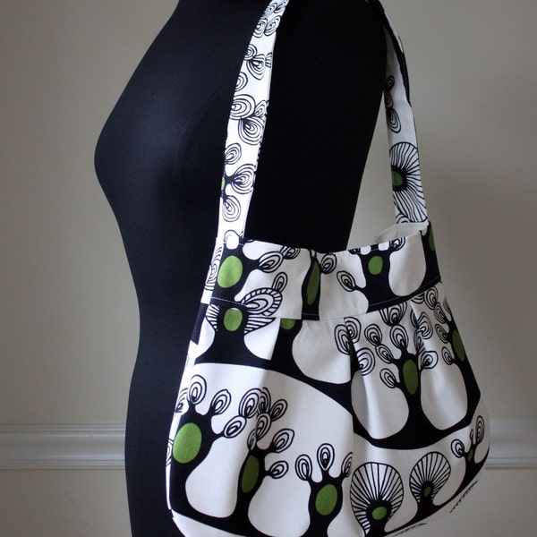 canvas shoulder bag // pleated purse // summer fashion // funky trees // the charlie bag // READY TO SHIP