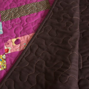 modern baby quilt // fuchsia wonderland quilt in bricks // READY TO SHIP image 4