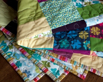 baby quilt or wall hanging // modern quilt in just wing it fabrics // READY TO SHIP