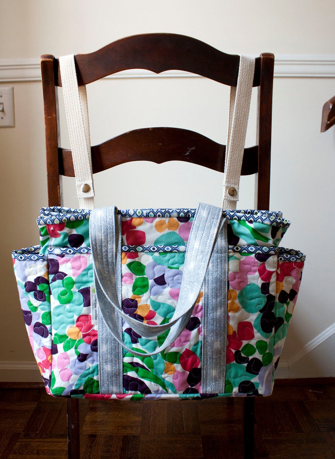 Quilted Diaper Bag // Floral Shoulder Bag // Girls Diaper Bag Etsy