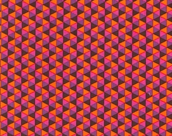 Michael Miller Polygon Geometric fabric // Orange Purple Pink and Brown // One Half (1/2) Yard // OOP & HTF