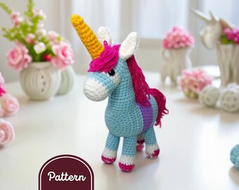 Unicorn Crochet Pattern Amigurumi , Amigurumi Small Animal Crochet PDF, Simple Beginners Amigurumi, Crochet for beginners, Christmas gift