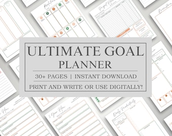 Ultimate Goal Planner : quotidien, hebdomadaire, mensuel, annuel (téléchargement numérique)