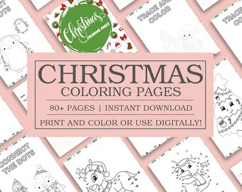 Christmas Coloring Pages: 80 Holiday Activity Templates (PDF)