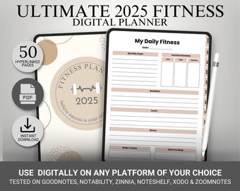 Digital Fitness Planner: Workout, Meal & Wellness Tracker (PDF)