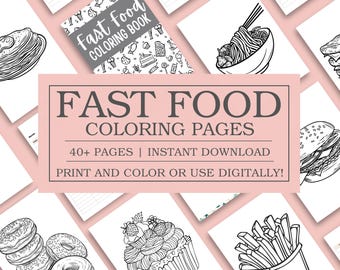 Fast Food Coloring Pages: Fun Illustrations (Printable PDF)