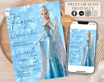 Frozen Geburtstagseinladung: Prinzessin Party Invite (Digital)