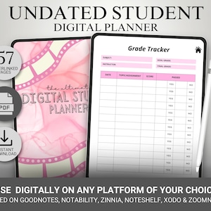 Undated Student Digital Planner, GoodNotes Planner For Student, Academic Planner, College Planner, Study Planner, Daily School iPad Planner