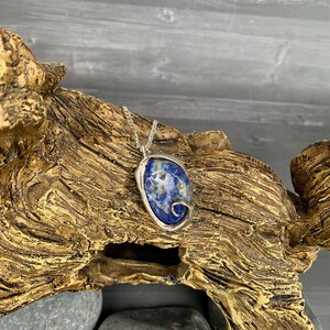 sodalite and silver handmade necklace