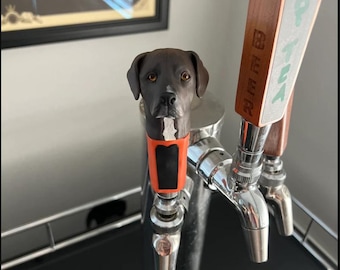 Custom Dog Head Beer Tap Handle: Personalized Pet Figurine