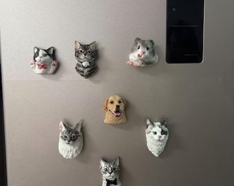 Gepersonaliseerde 3D-koelkastmagneet huisdier: gepersonaliseerd cadeau voor hond en kat