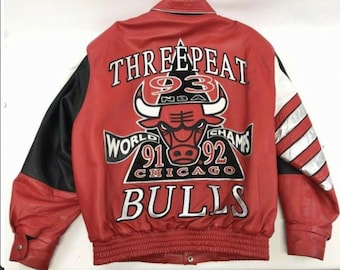 Jeff Hamilton NBA CHICAGO Bulls jacka helt i läder med JH-design från Jordan Lakers
