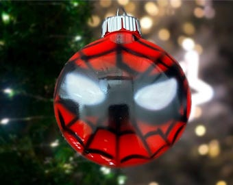 Adorno navideño pintado a mano de Spider-Man