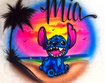 Diseño de costura para camiseta con aerógrafo