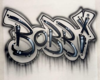 Airbrush t shirt , personalized , graffiti  , name design