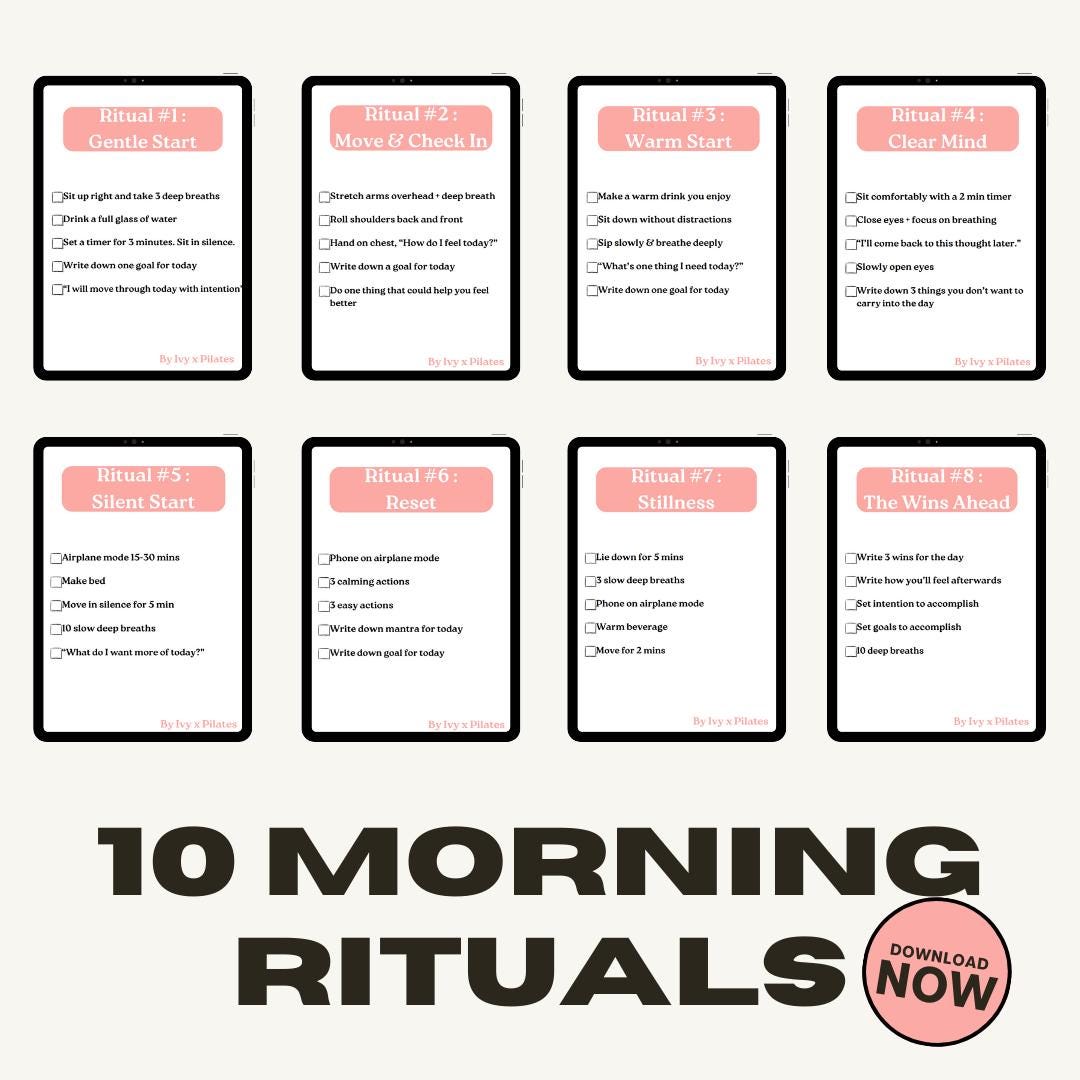 10 Printable Morning Rituals – Self-care Routine Templates | Mindful ...