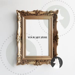 Antique Gold Frame Mockup | Digital Download | Vertical and Horizontal