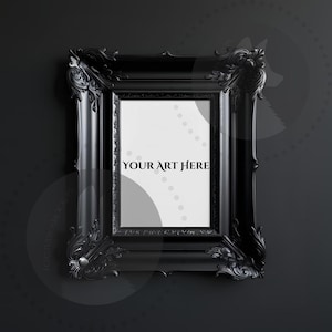 Antique Moody Gothic Black Frame Mockup | Digital Download | Halloween Picture Mockups