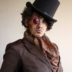 lunettes à verres rouges pour femme, monocle esthétique vampire pour homme, accessoires fantaisie gothiques universitaires, cadeaux gothiques pour elle, mode steampunk image 4