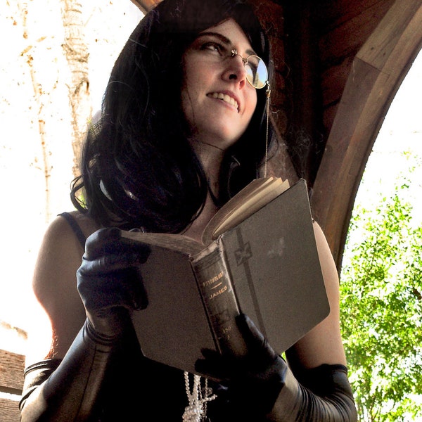 Gold Vintage Steampunk Monocle Pince Nez Pin - RESERVED for XiaoGwuay