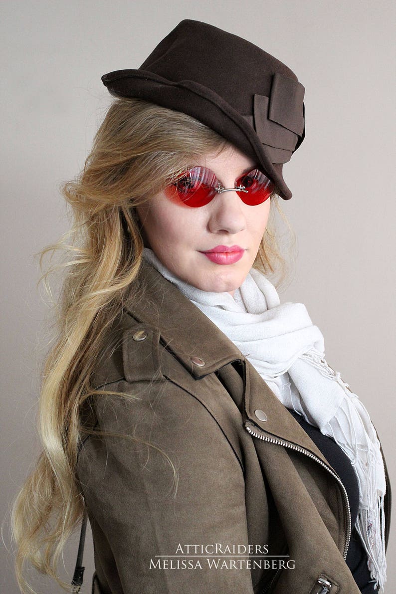 red lens glasses for women, vampire aesthetic, gothic victorian costume, goth gifts for her, steampunk fashion, homestuck cosplay image 2