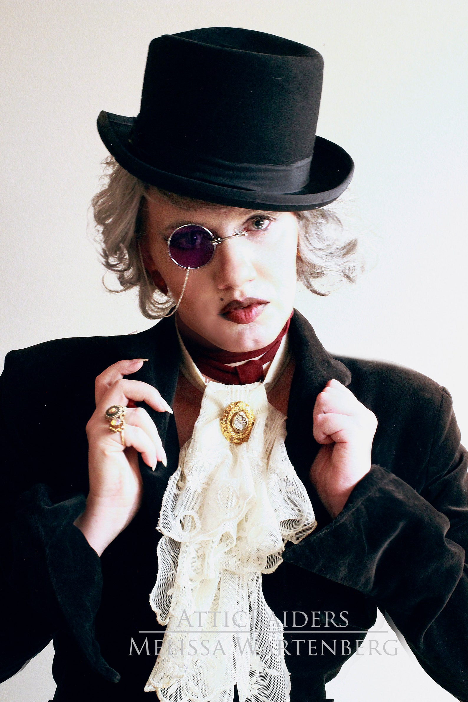 Purple Silver Monocle Glasses Steampunk Costume for Men Etsy