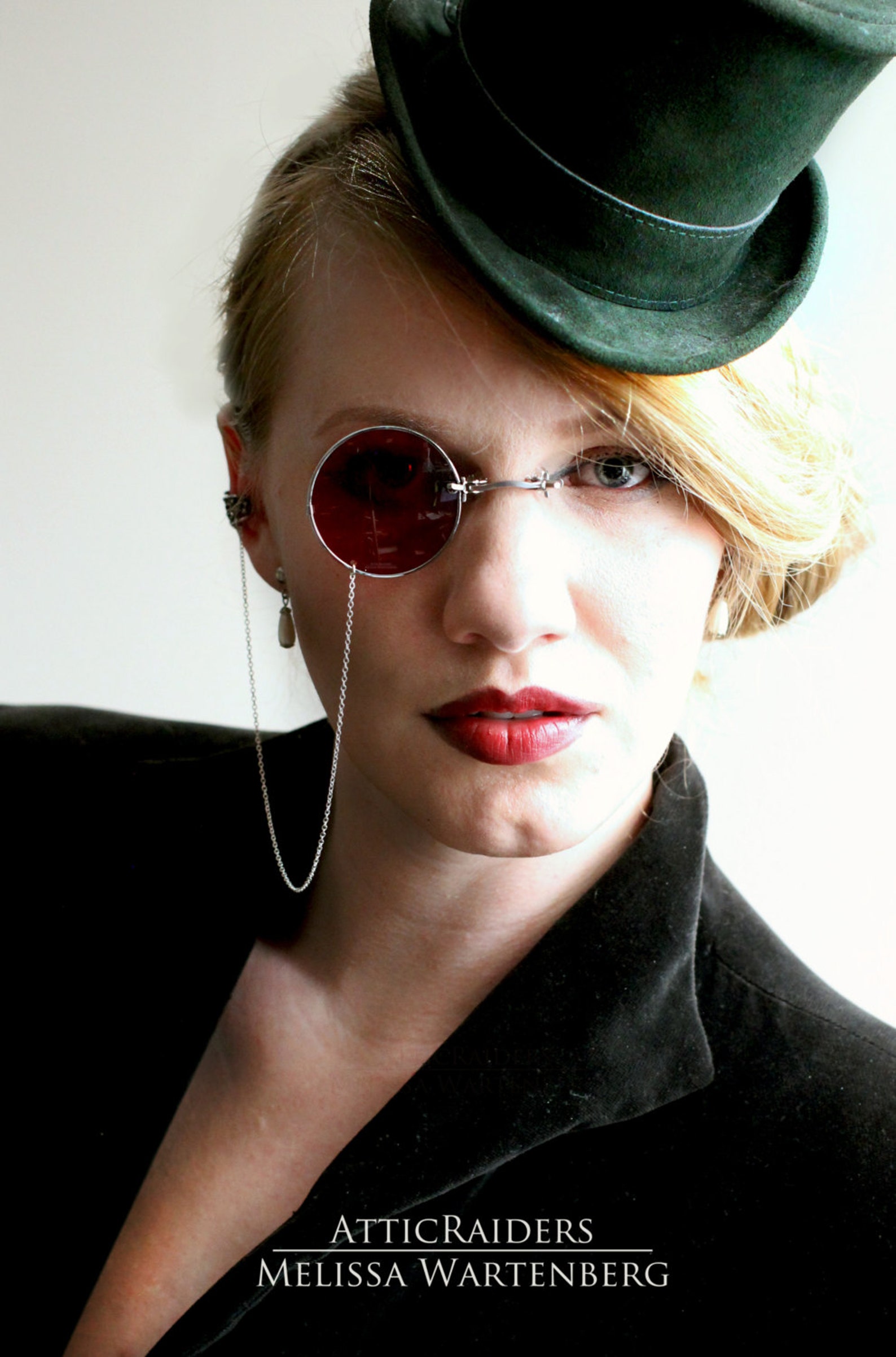 Silver Monocle Eyewear Eyeglasses With Chain Steampunk Etsy Canada