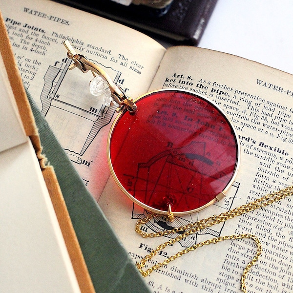red lens glasses for men, Victorian gothic wedding accessories for groom, dark academia aesthetic eye glasses, witchy gifts for him, hazbin