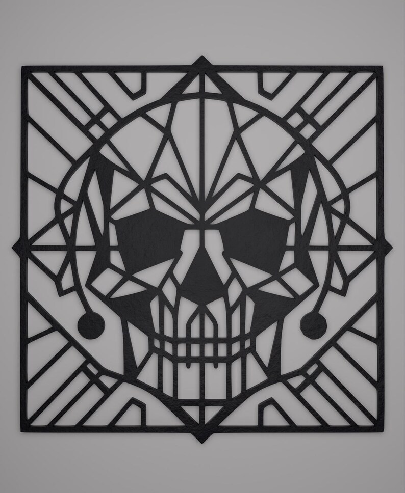 Chicano Skull Stained Glass Style Wall Art Etsy