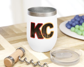Kansas City KC Chiefs, Chill Wine Tumbler, hot cold football