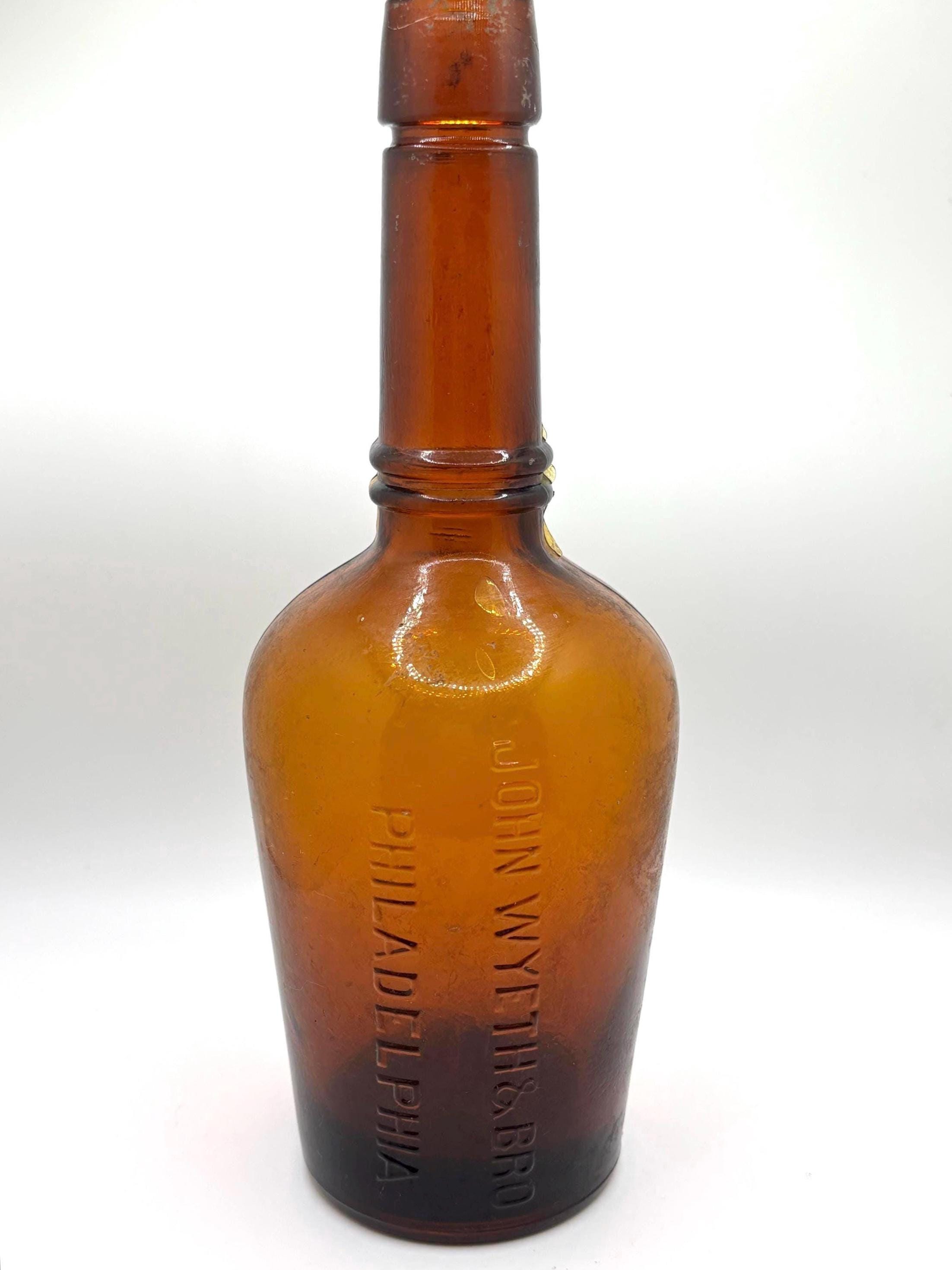 Antique John Wyeth Amber Bottle