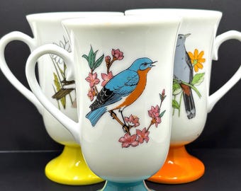 Set of 1970s Vintage Fred Robert’s Bird Coffee Mugs