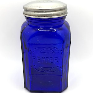Cobalt Blue Glass Pepper Shaker