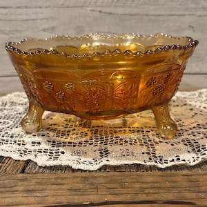 Orange Carnival Glass Butterfly - Etsy
