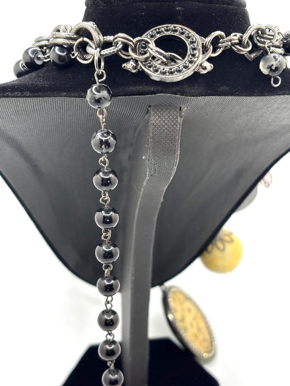 Multi Charm Double Stranded Mixed Media Necklace - image 6