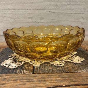 Amber Federal Glass Serving Bowl