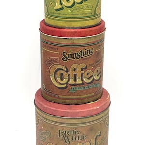 Set of Tin Kitchen Canisters