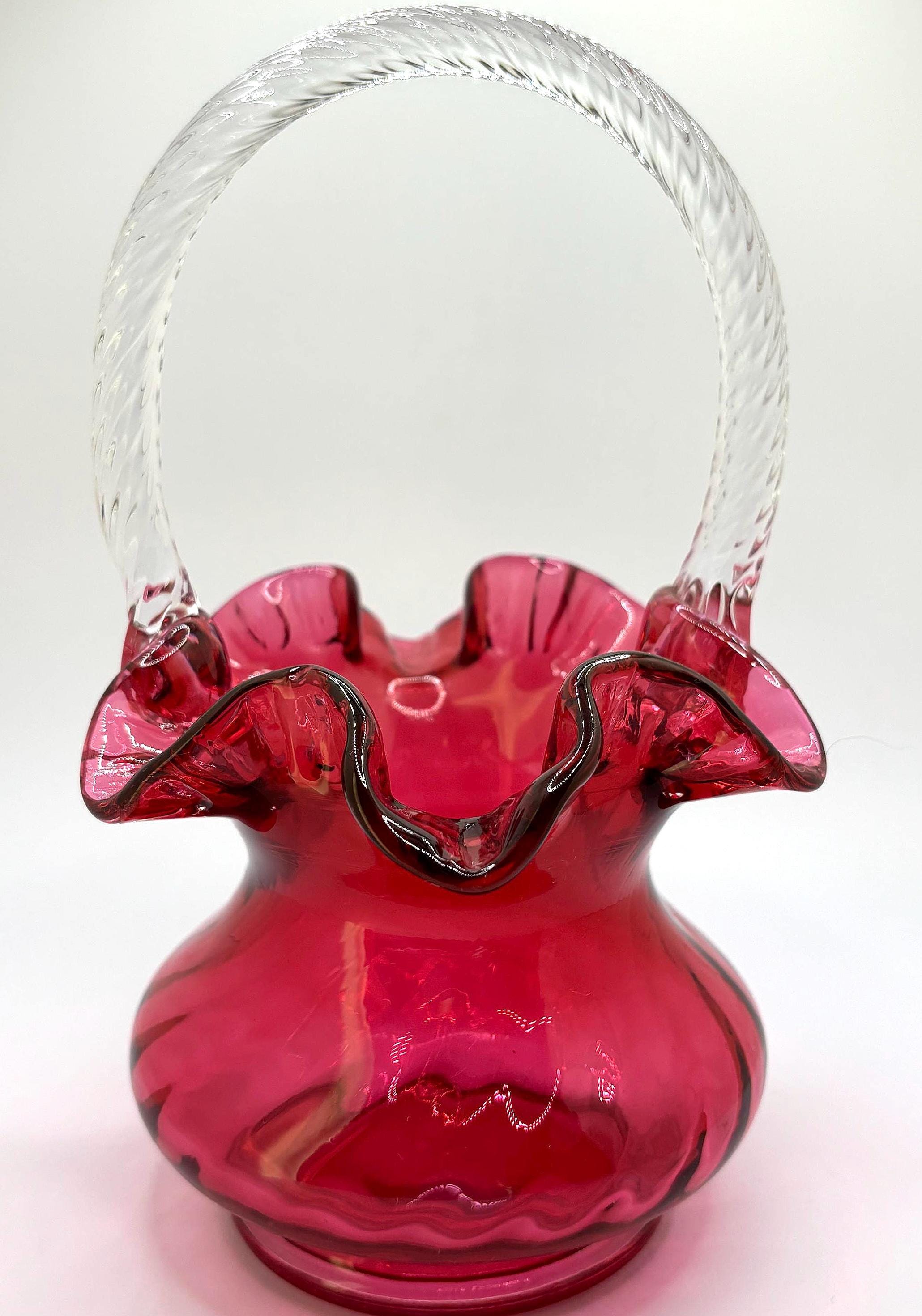 Fenton glass basket - Etsy 日本