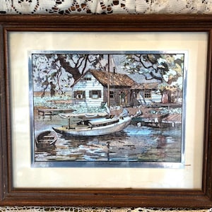 Framed Lionel Barrymore “Point Pleasant” Foil Etching