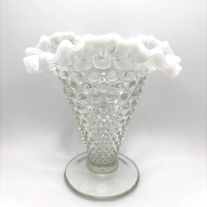 Fenton Opalescent Hobnail Vase- Glows